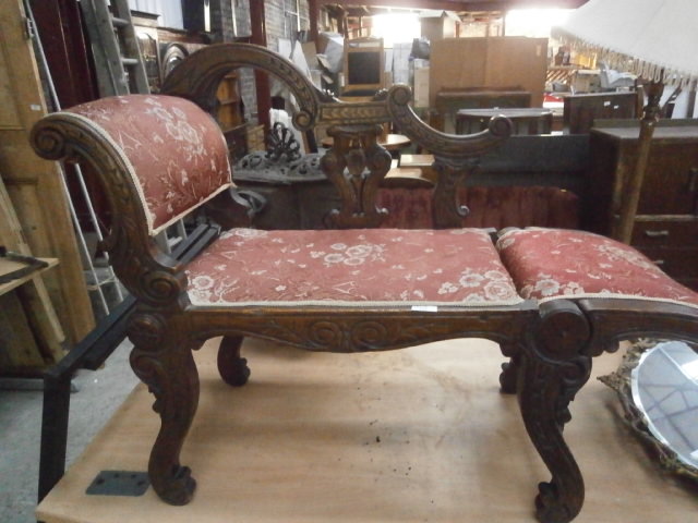 small Victorian day bed with drop end