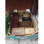 box of tins and jewellery boxes