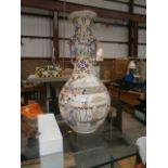 large hand painted double handled vase