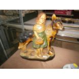 vintage figurine of girl with dog A / F