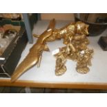 5 brass ornaments inc tiger