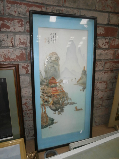 framed oriental picture made with MOP