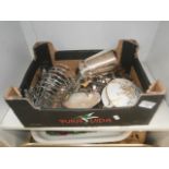 box of metal and flat ware