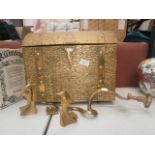 brass chest and 4 other pieces