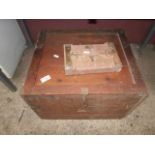vintage lock and wooden box