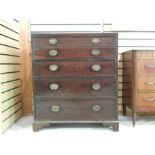 Georgian Campaign Secretaire two - part Chest of drawers ♢ ~