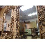 Pair of large Chippendale Style Gilt / Giltwood Carved Mirrors - . Overall height. 170cm Width 96cm.