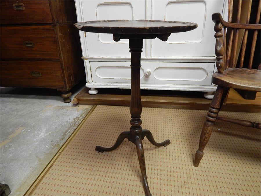 Mahogany tripod table early 18th century - original catch losses to edging ♢ ~ - Image 4 of 4