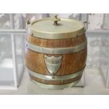 Oak ice Bucket, silver plate worn