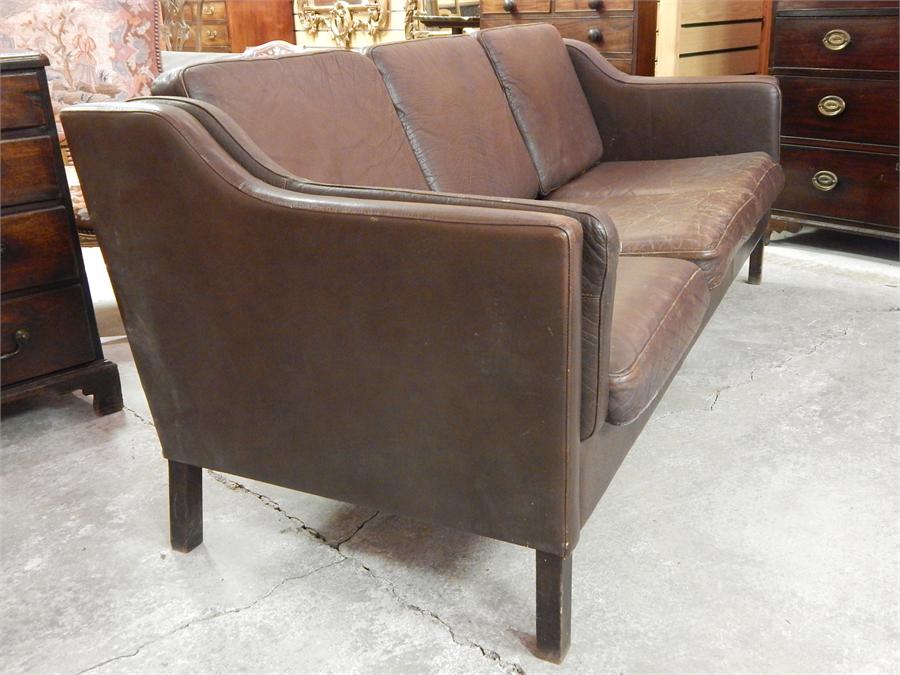 Borge Mogensen three seater leather sofa settee ♢ ~ - Image 3 of 4