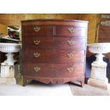 Early 19th Century Inlaid Mahogany Bowfront Chest - Brass Handles