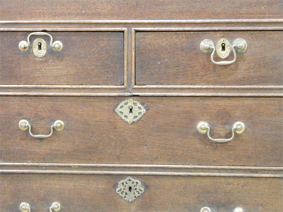 Small Early 18th Century Oak Bureau Fielded Panel front. ~ - Image 2 of 3