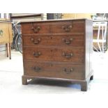 Small Late 18th Century Oak Bachelors chest with Brushing Slide. Chest of drawers 84.5cm Wide,