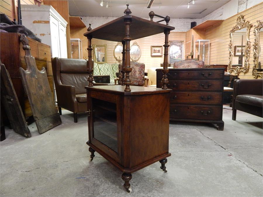 Victorian Inlaid Walnut Music Cabinet - Image 2 of 16