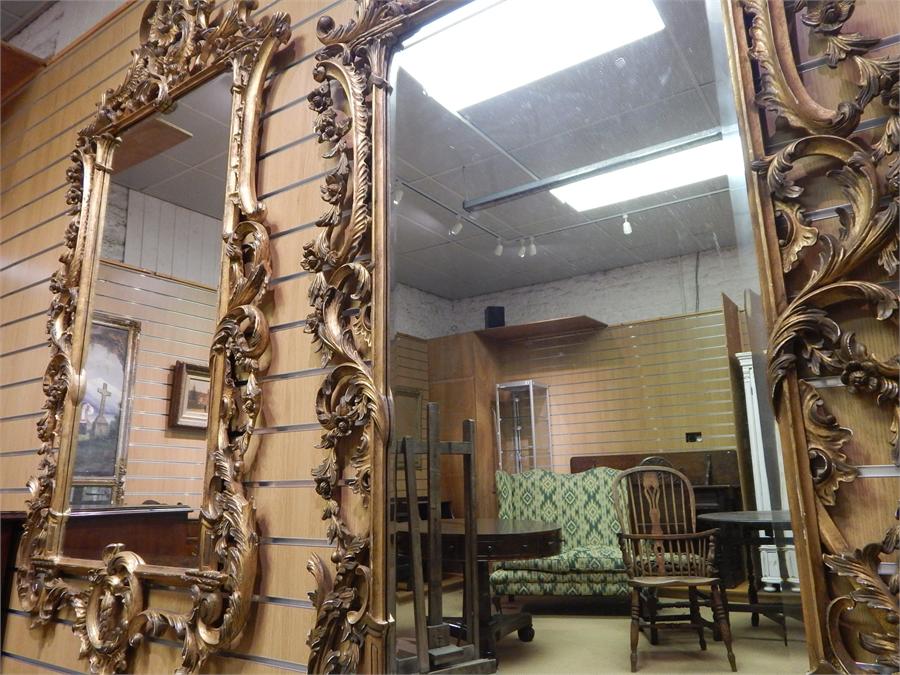 Pair of large Chippendale Style Gilt / Giltwood Carved Mirrors - . Overall height. 170cm Width 96cm.