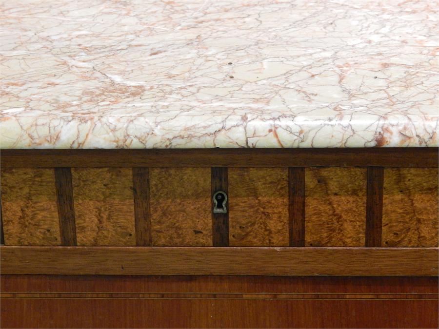 Small French Marble Top Chest Amboyna ~ - Image 9 of 10