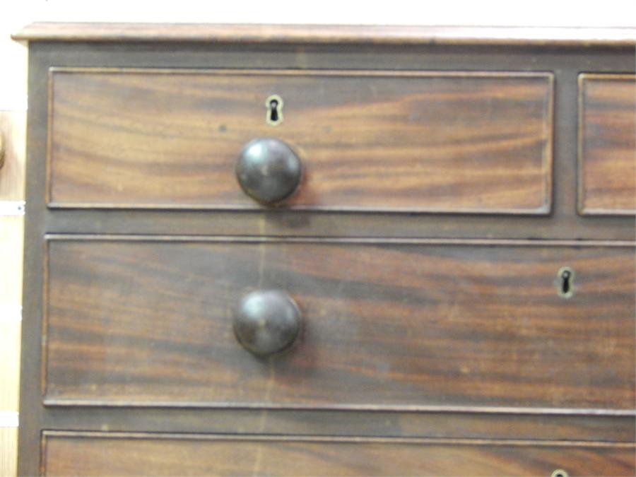 George III Mahogany Chest with knob handles. 87cm wide, 83cm high, 49cm deep. ~ - Image 2 of 3