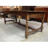 French Cherrywood farmhouse Table with drawer. 197cm long, 94cm wide, 71cm high. ~