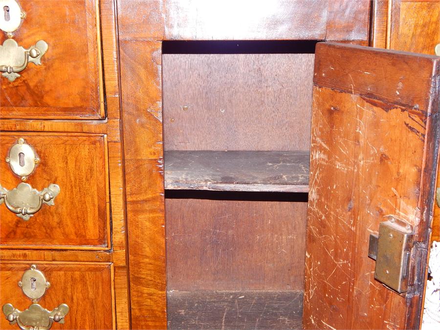 18th Century Walnut Kneehole Desk With Sliding Cupboard. Re-veneered 18th century carcase with - Image 4 of 6