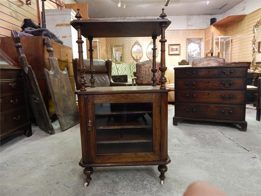 Victorian Inlaid Walnut Music Cabinet