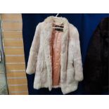 White / Cream Korean Rabbit Fur Coat