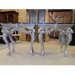 Pair Silver Paint / Gilt console tables - Late 20th Century