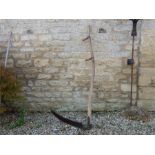 scythe - wooden shaft with two handles