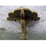 Late 18th / Early 19th century Gilt and Painted Wall Clock Bracket Shelf