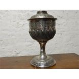 Silver plated lamp base, stamped 'Walker & Hall' no. 1707.