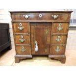 18th Century Walnut Kneehole Desk With Sliding Cupboard. Re-veneered 18th century carcase with
