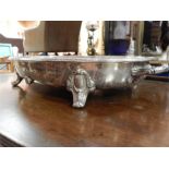 Silver plate meat plate warmer "Well and Tree" platter with Warming Jacket - Sheffield - Walker &