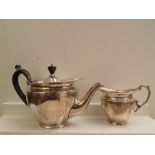 Early Art Deco - first quarter 20th Century Silver Teapot and milk jug, J.R in oval, John Round