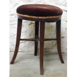 Piano Stool, Mahogany with Reeded Splay Legs, Regency, first half 19th century now with fixed top,