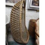 Bamboo Basketware Hanging egg shaped chair - 1960's