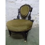 19th century Ebonised and gilt chair