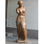 A Classical figure statue in gold paint