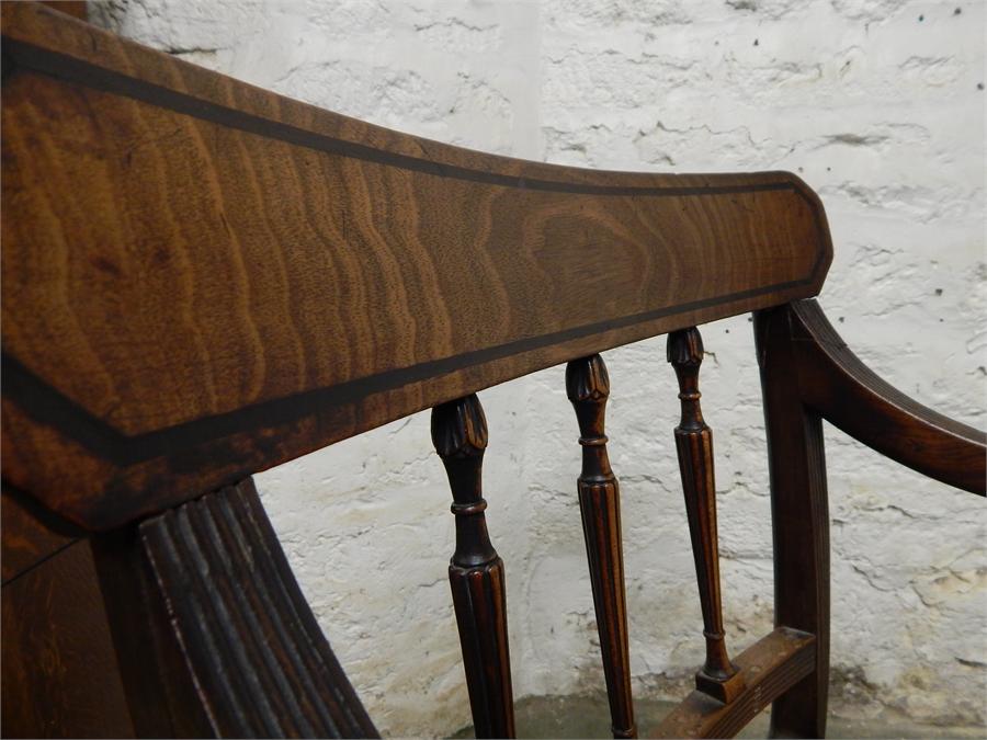 Regency period Mahogany desk Armchair - worn leather seat - Image 4 of 6