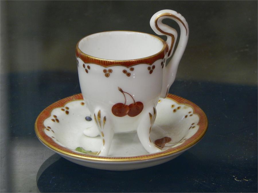 A selection of three items, including a decorative delft candlestick, an ornamental cup and saucer - Image 7 of 9