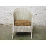 Lloyd Loom style chair in white.