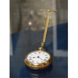 gold plated Ingersoll pocket fob watch and chain.