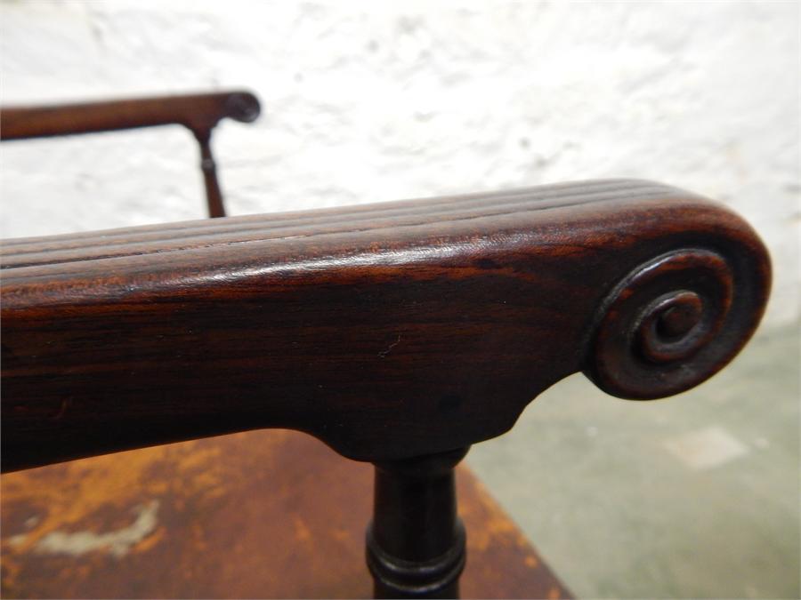 Regency period Mahogany desk Armchair - worn leather seat - Image 5 of 6