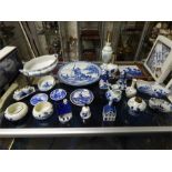 A Large collection of delft and three spode dishes in box