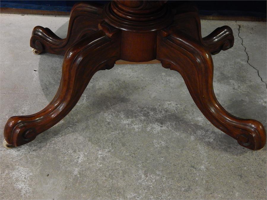 Mahogany Tilt Top - Breakfast Table - plywood strengthening repair to structure of base. - Image 5 of 5