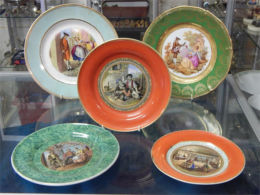 A selection of tableware, two of the plates are marked, one with Barratt's Delphatic Recd no.