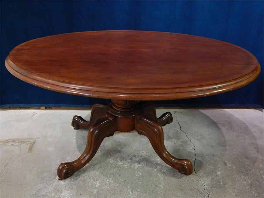 Mahogany Tilt Top - Breakfast Table - plywood strengthening repair to structure of base. - Image 4 of 5