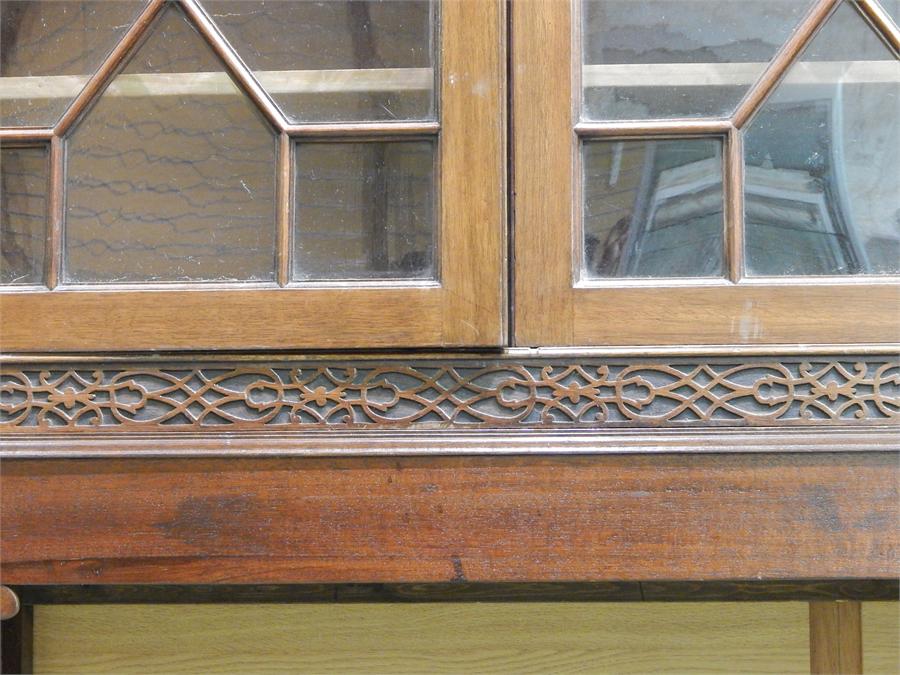 George III style glazed Mahogany Bookcase on Stand. ~ - Image 4 of 4