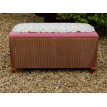 Lloyd Loom Lusty Ottoman on cabriole legs in gold paint