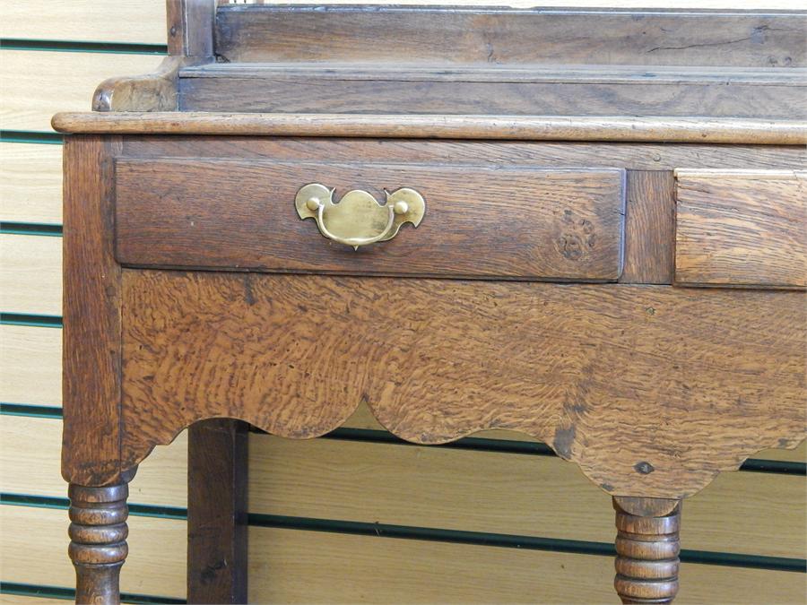 Oak Dresser - mid 18th Century. Replaced Handles, Rack is removable, 200cm High, 151cm Wide, 44cm - Image 2 of 4