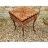 A 19th Century Inlaid Envelope Card Table.