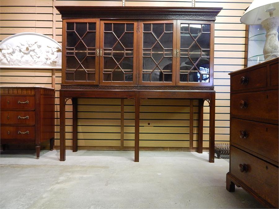 George III style glazed Mahogany Bookcase on Stand. ~ - Image 2 of 4